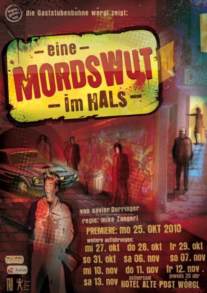 Plakat zu „Eine Mordswut im Hals“ (2010), Gaststubenbühne Wörgl