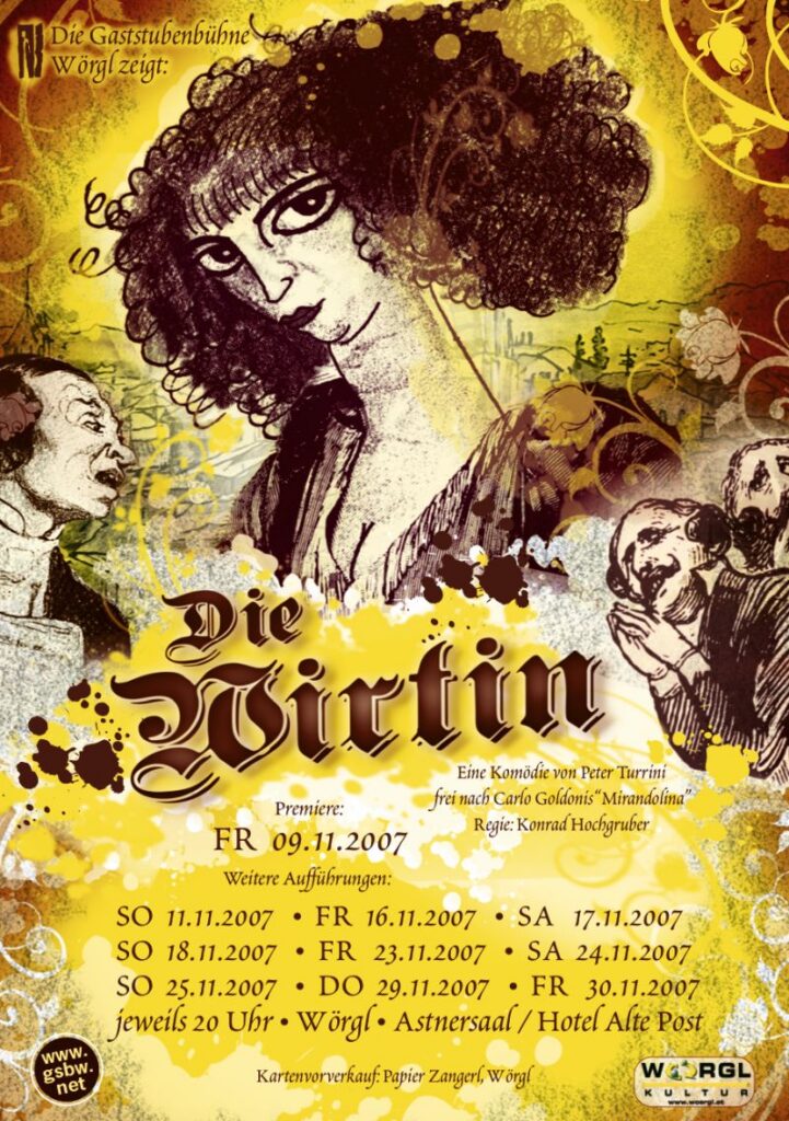 Plakat zu „Die Wirtin“ (2007), Gaststubenbühne Wörgl